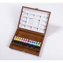 Aquarelle Extra-fine Blockx - Coffret acajou 13 x 15ml couleurs assort