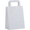 Paquet de 50 sacs kraft blanc 18+8x22cm poignées plates