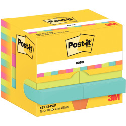 Paquet de 12 blocs notes de 100 feuilles adhesives Post-it 38 x 51 mm