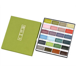 Boîte de 24 godets assortis peinture aquarelle GANSAÏ Teintes Art Déco