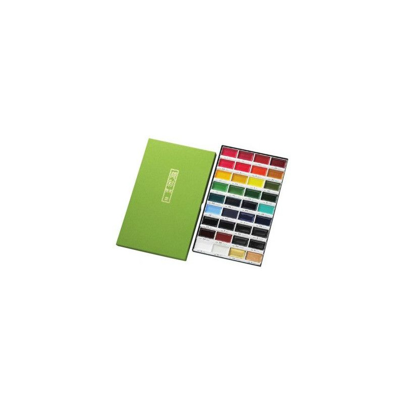 Boîte de 36 godets assortis Aquarelle GANSAÏ semi-opaques