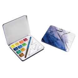 Boîte de 10 1/2 godets aquarelle fine Aquafine