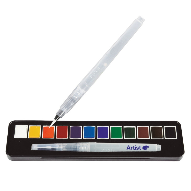 Boîte de 12 1/2 godets Aquarelle Fine Start