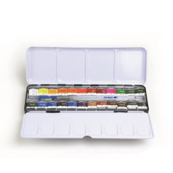 Boîte Métal de peinture aquarelle Fine Start 24 1/2 godets