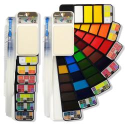 Coffret aquarelle éventail Start 42 couleurs + pinceau