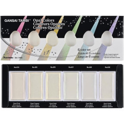 Boîte de 6 godets assortis Aquarelle GANSAÏ Opal colors