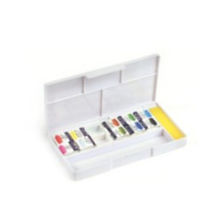 Boîte plastique de 10 demi-godets d'aquarelle Extra Fine Bréhat