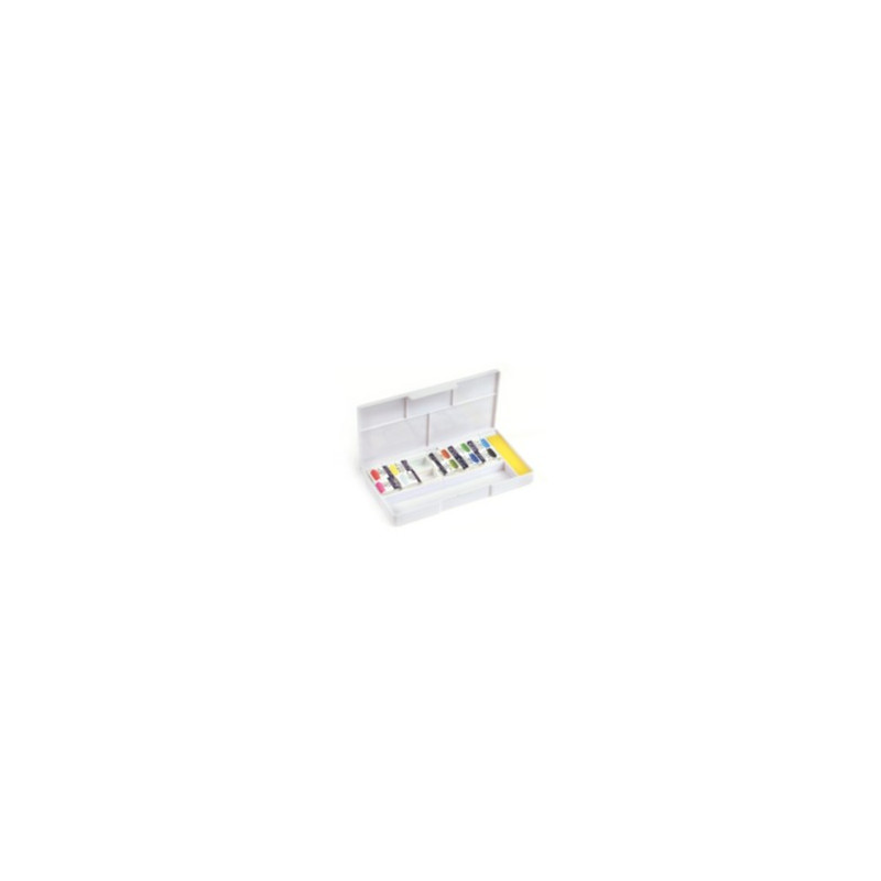 Boîte plastique de 10 demi-godets d'aquarelle Extra Fine Bréhat