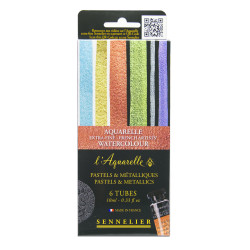 Peinture aquarelle extra-fine irisées " sélections pastels et métalliq