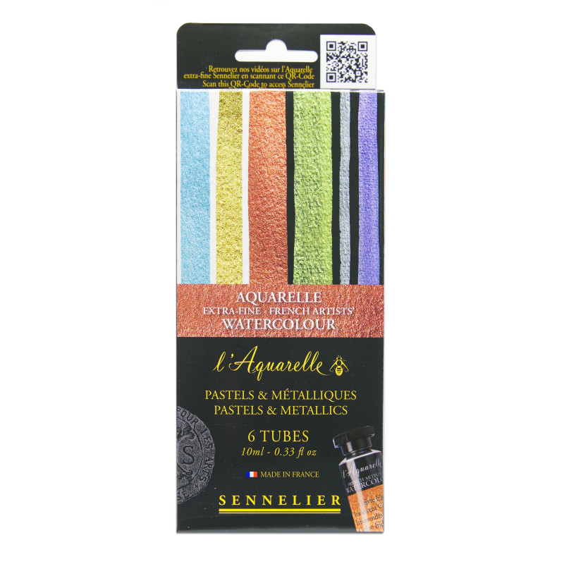 Peinture aquarelle extra-fine irisées " sélections pastels et métalliq