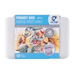Boîte plastique de poche 12 1/2 godets aquarelle Van Gogh couleurs nat