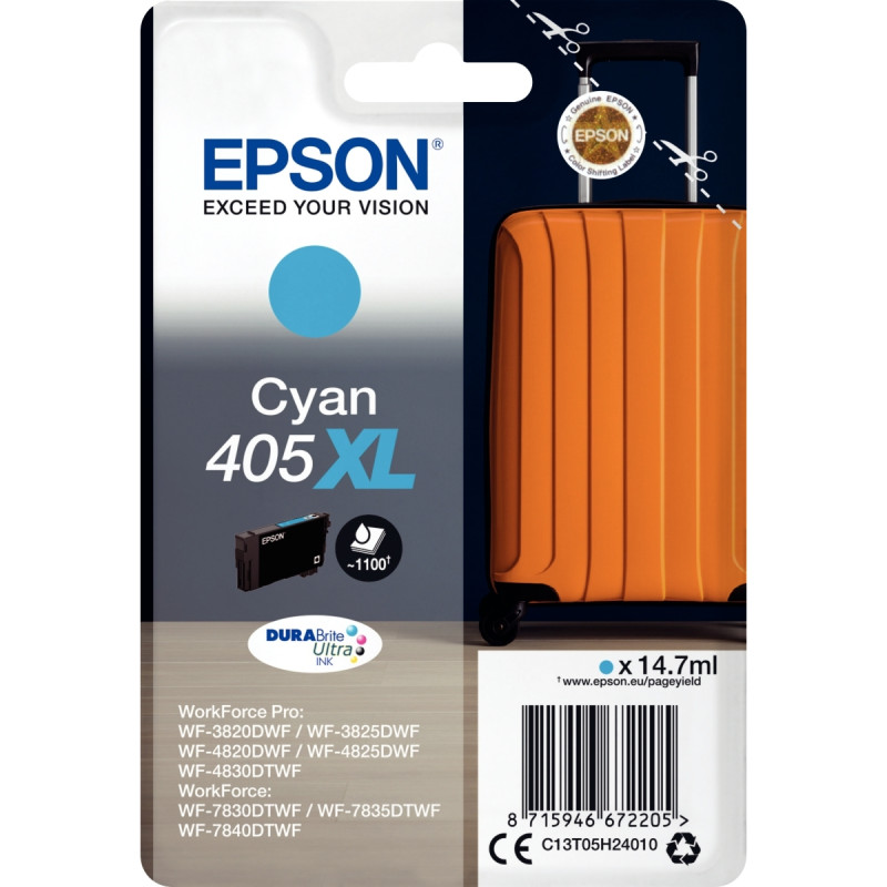 Epson VALISE / 405XL cartouche jet d'encre cyan haute capacité authent