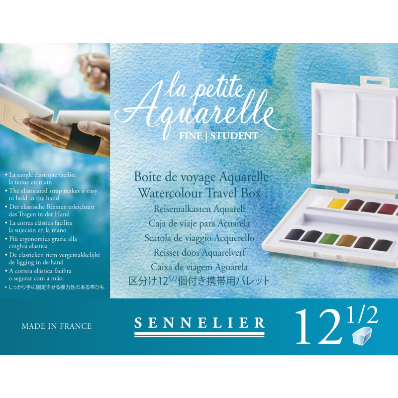 Boîte de peinture aquarelle fine "La petite Aquarelle" 12 1/2 godets