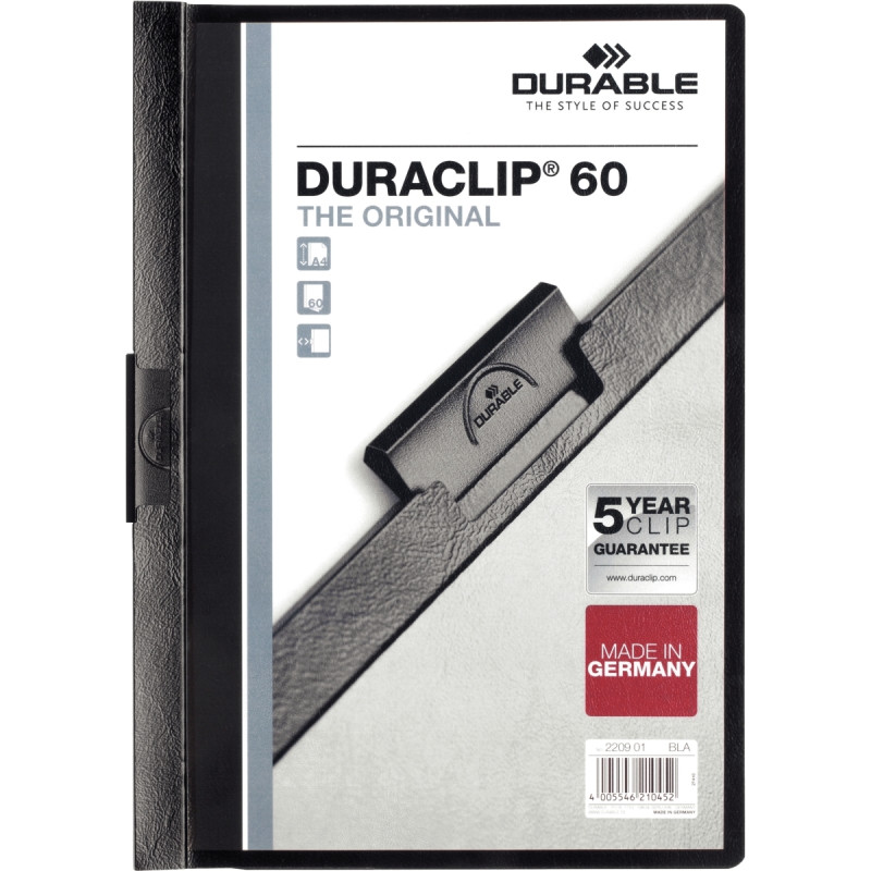Paquet de 5 chemises DURACLIP 6mm noir