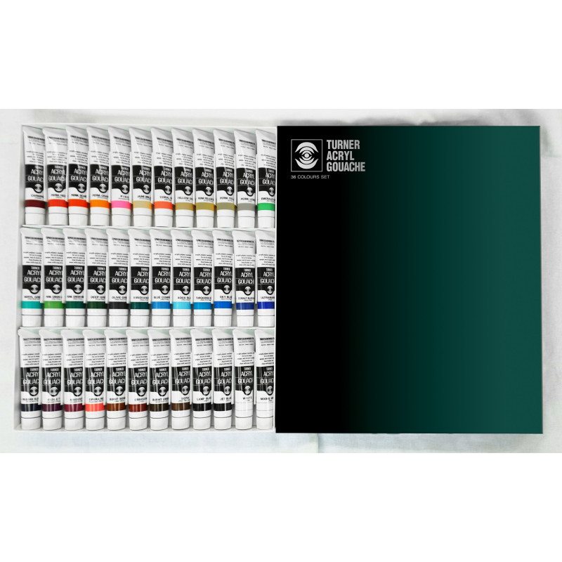 Acryl Gouache extra-fine de Turner - Set basique de 36 tubes 20 ml