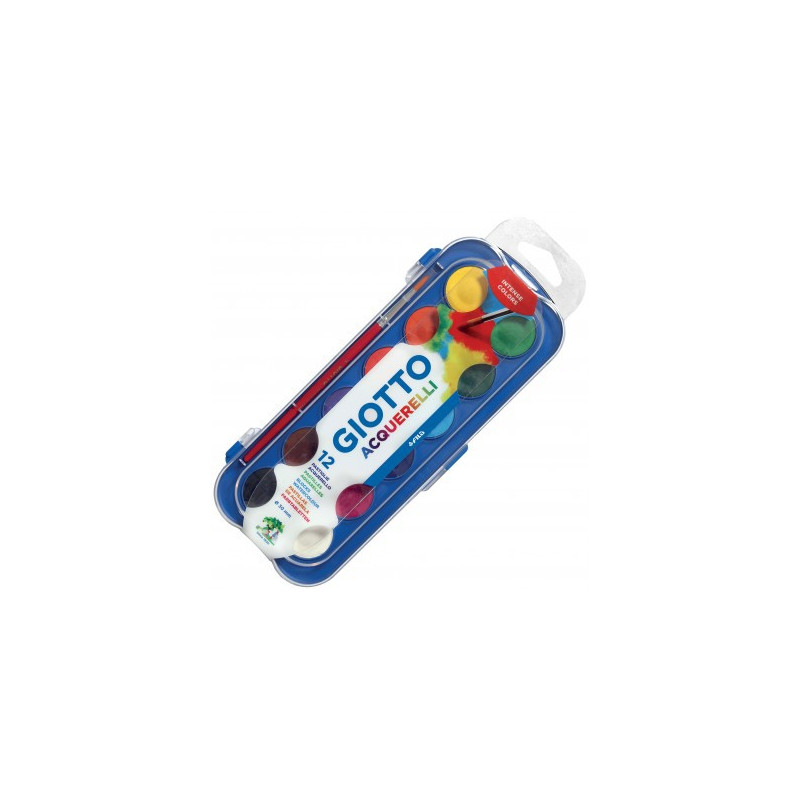 Set de 12 pastilles gouache couleurs assorties