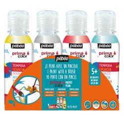 Set de 4x150ml couleurs nacrées Gouache liquide Primacolor