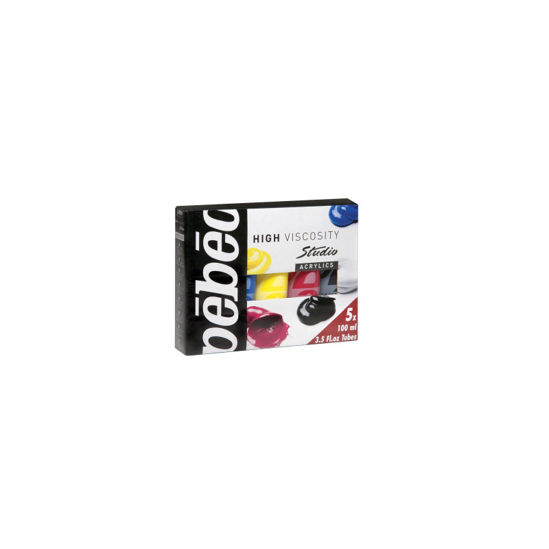 Set de 5 tubes de 100ml de peinture acrylique Acrylic Studio High Visc