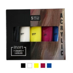 Set Acrylique 5 x 75 ml couleurs assorties