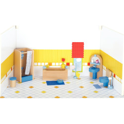 Salle de bain pour maison de poupées, 17 éléments
