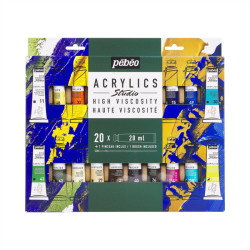 Etui Acrylics Studio 20 x 20ml + pinceau