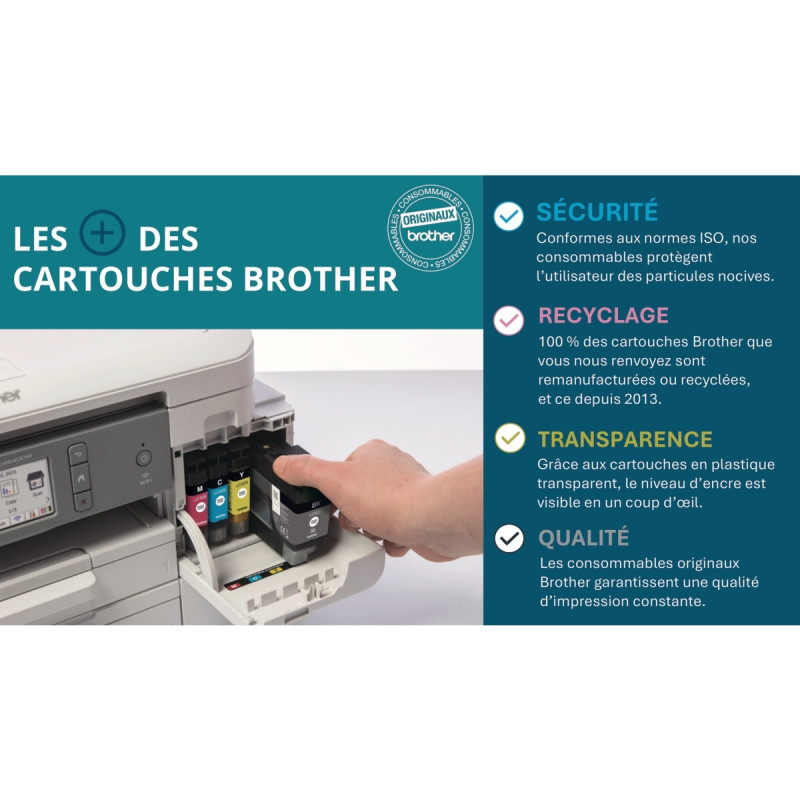 Brother GLACE lot 4 cartouches encre NCMJ haute capacité authentique L