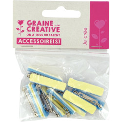 Sac 10 attaches broches en nickel adhésives