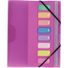 Trieur en polypropylène 3 rabats + élastiques COLOR FRESH 8 compartime