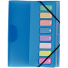 Trieur en polypropylène 3 rabats + élastiques COLOR FRESH 8 compartime