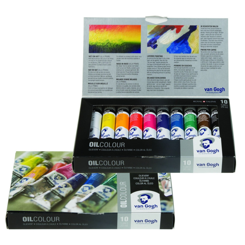 Set de 10 tubes de 20 ml de peinture à l'huile fine