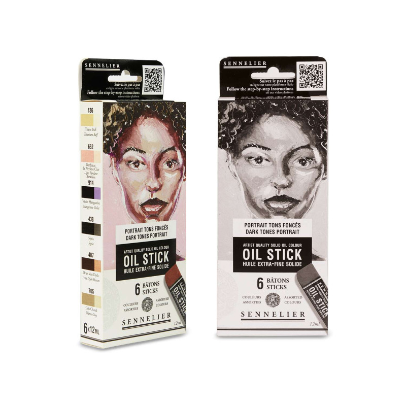 Set 6 mini Oil Stick 12ml Portrait tons foncés