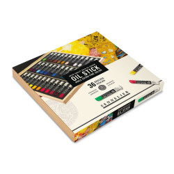 Coffret bois 36 Oil Stick 38 ml couleurs assorties