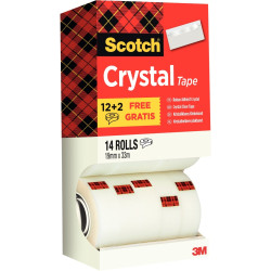 Tour de 14 rouleaux adhésifs Crystal 19mmx33m