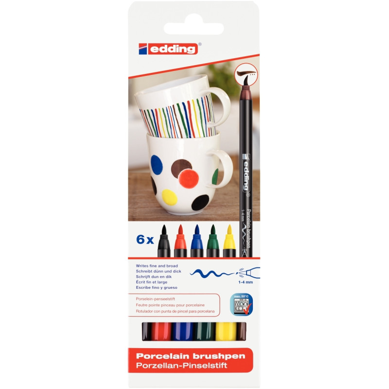 Pochette de 6 feutres porcelaine couleurs primaires