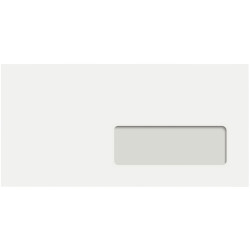 Boite de 250 enveloppes blanches 110x220mm 90g bande siliconée fenêtre