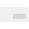 Boite de 250 enveloppes blanches 110x220mm 90g bande siliconée fenêtre