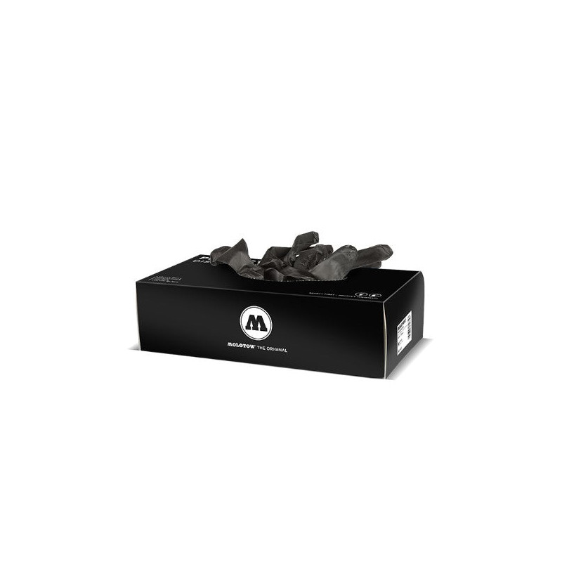 Boîte de 50 paires de gants en nitrile noir - Taille L ou M - Boîte 50