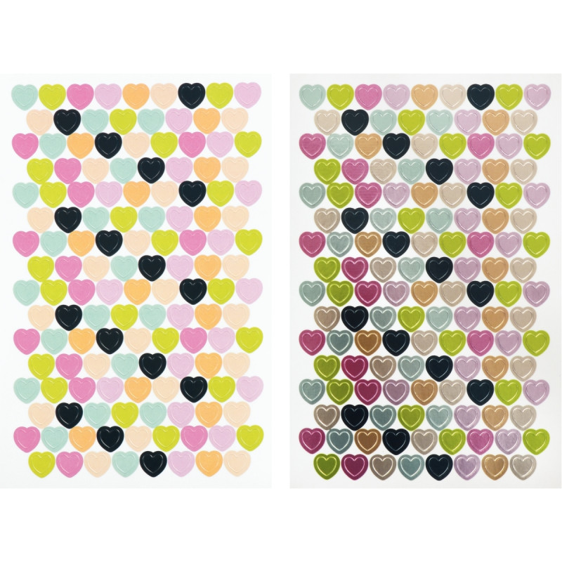 Pochette de 2 720 gommettes coeur