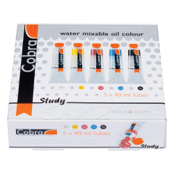 Set de 5 tubes de 40 ml de peinture à l'huile Cobra Study