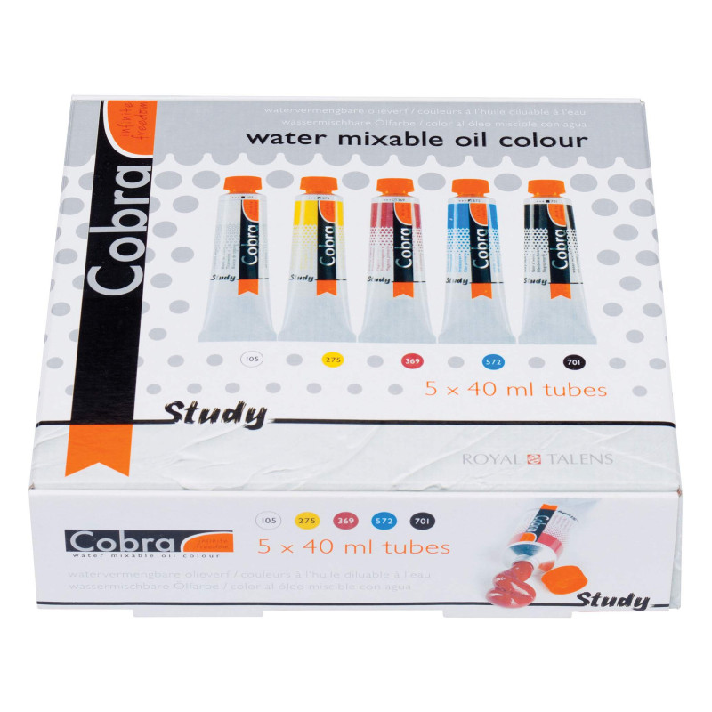 Set de 5 tubes de 40 ml de peinture à l'huile Cobra Study