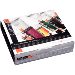 Set de 6 tubes de 20 ml de peinture à l'huile Cobra Artist