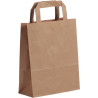 Paquet de 50 sacs kraft brun 18+8x22cm poignées plates