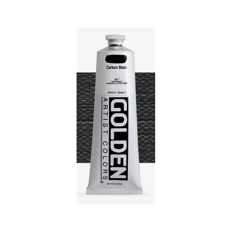 Peinture acrylique extra-fine Heavy Body GOLDEN 148 ml Noir de carbone