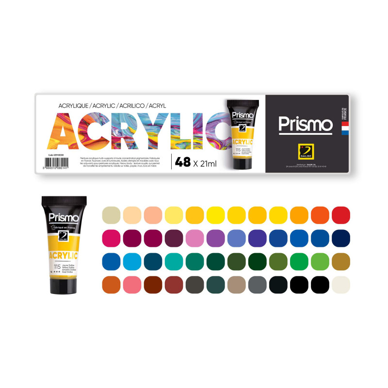 Set de 48 tubes Acrylique Fine Prismo 21 ml