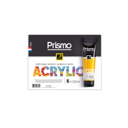 Set de 5 tubes de 120ml de peinture acrylique fine Prismo pour artiste