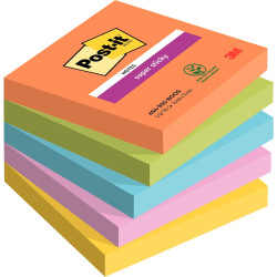 Paquet de 5 blocs de 90 feuilles Super Sticky post-it, 76 x 76 mm coll
