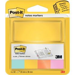 Etui de 4 distributeurs de 50 marque-pages notes markers post-it, coll