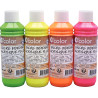 Lot de 4 Flacons 250 ml d'encres indiennes coloris fluo