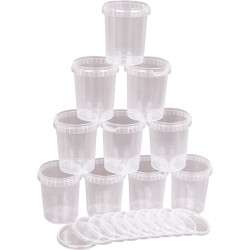 Lot de 10 pots vides 500 ml avec couvercle