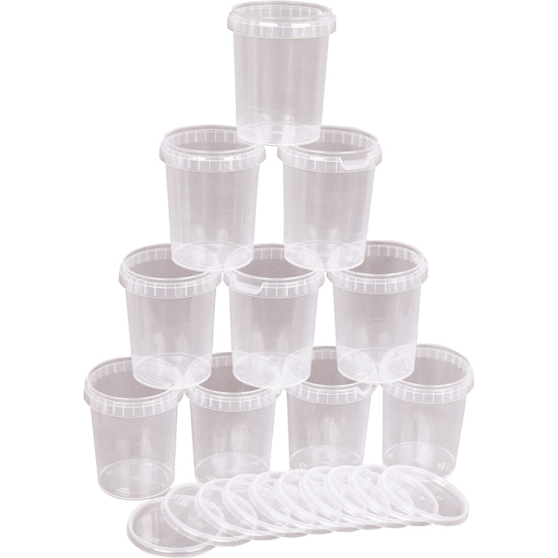 Lot de 10 pots vides 500 ml avec couvercle